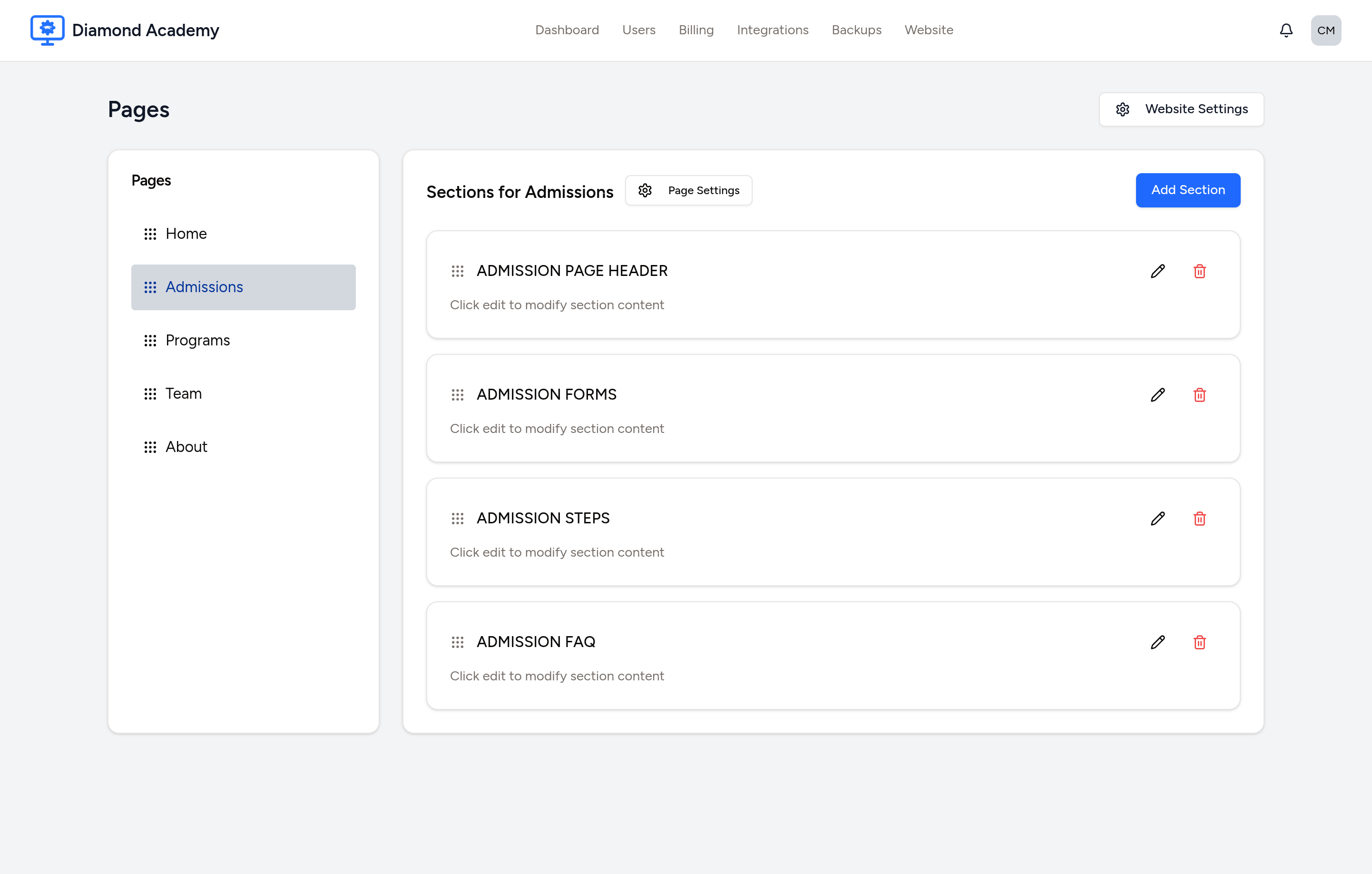 Website Builder Interface